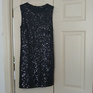 Tahari seqin sheath dress